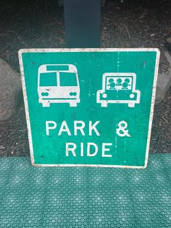 Vintage park-and-ride metal sign