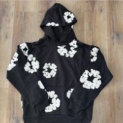 Black Denim Tear Floral Hoodie Size M