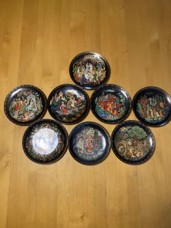 Bradford Exchange Ruslan And Ludmilla 14k Gold Plate Collection 8 Plates