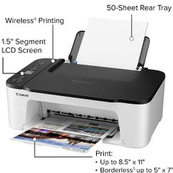 Canon PIXMA TS35 22 Series Wireless Color Inkjet All-in-One Printer - Print Copy Scan - Mobile Printing - Up to 50 Sheets Paper Tray - Up to 4800 x 12