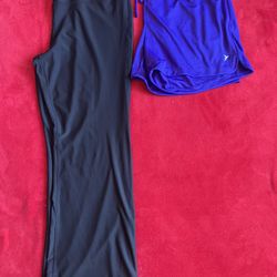 Lot 2 WOMENS FITNESS GYM YOGA PANTS GAP Black Purple OLD NAVY SHORT 2XL  ‼️ Like NEW ‼️ See HUGE Collection Here ... 