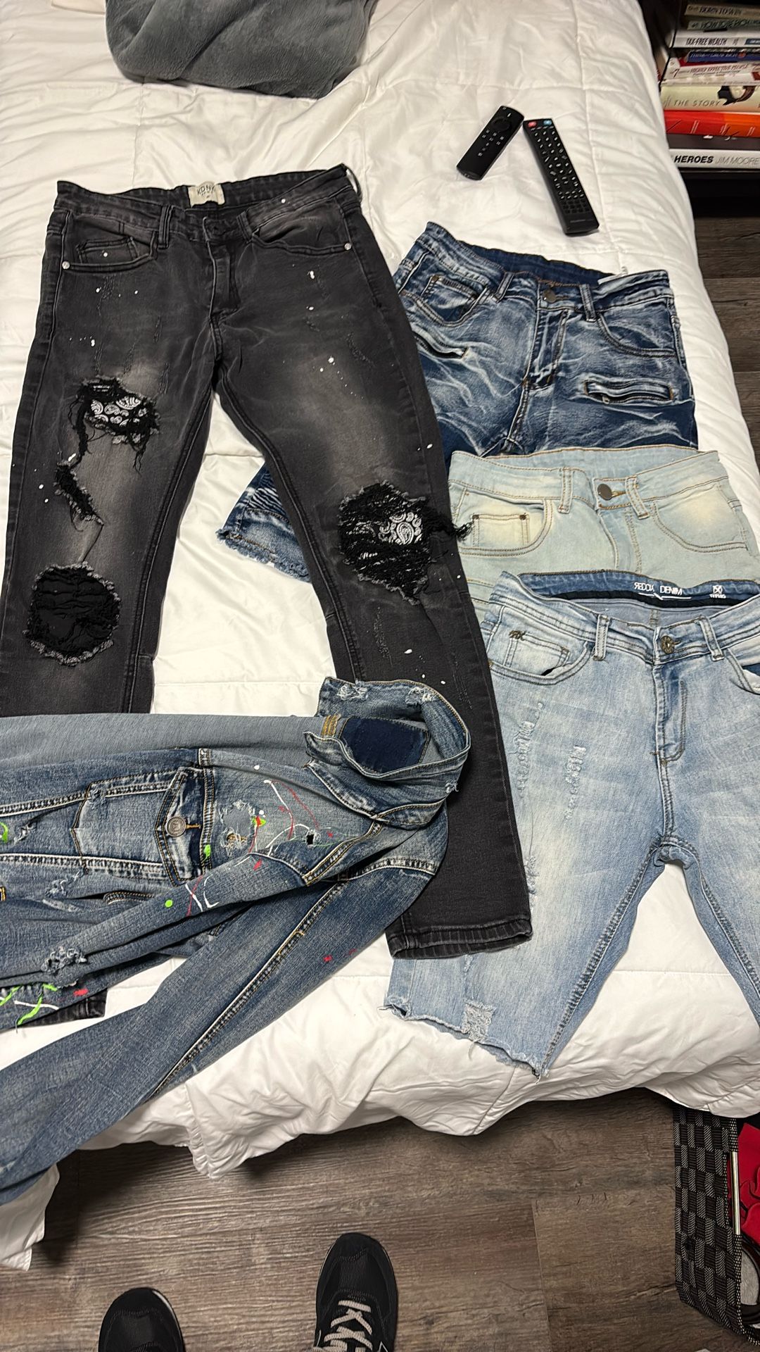 Denim Jacket,Pants And Shorts