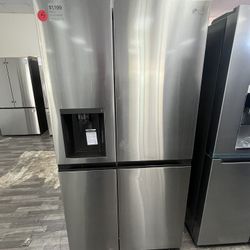 $1199 Counter Depth Side by Side LG Refrigerator, Open Box, Includes 1 Yr Warranty