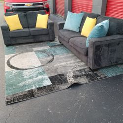 Dark Gray Couch and Loveseat 