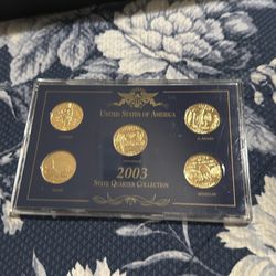 2003 state Quarters gold plated, & 2007 presidential $