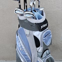 11 Piece Set of Prince GX2 Golf Clubs with Golf Bag - New Grips