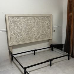 Queen size Bed With Wood headboard 