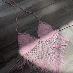 Pink Crocheted Top 