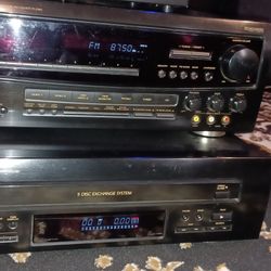 Vintage TECHWOOD 400 Watt Theater Receiver And 5 Disk Cd Changer
