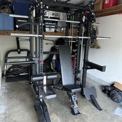 Smith Machine 400 | Adjustable Bench | 245lb Cast Iron Olympic Weights | 7ft Olympic Bar | Fitness | Gym Equipment | FREE DELIVERY/INSTALLATION 🚚 🛠️