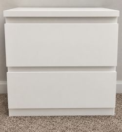 IKEA MALM 2-drawer chest (nightstand) white.