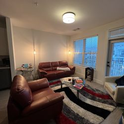 Modern Leather Living Room Set – 4 Pieces