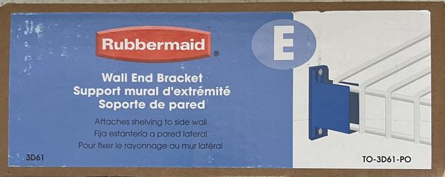 Rubbermaid Wall end Bracket and Fast Set Clip (white)