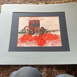 Signed Halloween Painting 