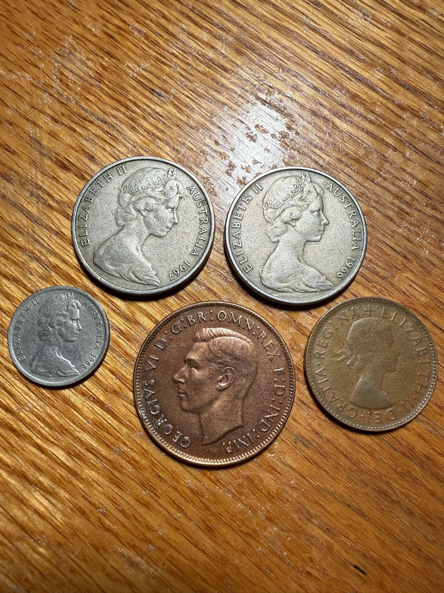 Old Australia Coin Lot - 5 HIGH GRADE COINS