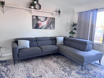 Gray sectional sofa couch sala