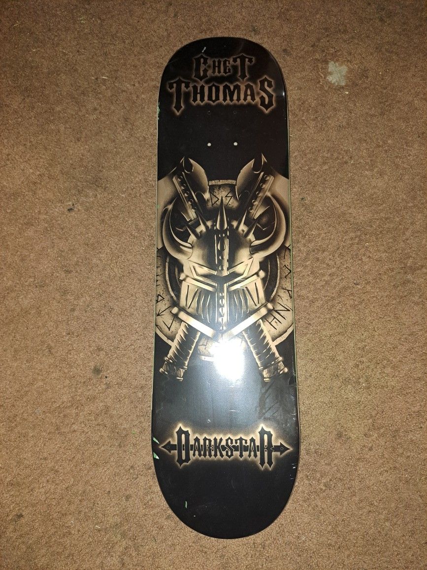 DARKSTAR SKATEBOARDS CHET THOMAS THE GOLDEN KNIGHT LOGO SKATEBOARD DECK SIZE 8.0