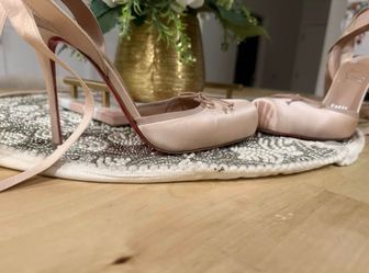 Christian Louboutin Cassia Pink Ballerina Stilettos with Signature Red Soles