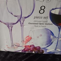 Crystal Wine Goblets From France