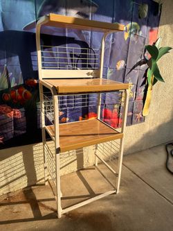 Microwave Kitchen Cart with Drawer and Outlet