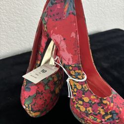 Heels New Size 10 With Flowers 