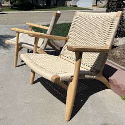 Brand New Matching Set Of 2 Mid Century Style Lounge Chairs, Retails For Over $1000