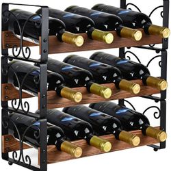 Counter Top 12 Bottle Stackable Wine Rack Table Top