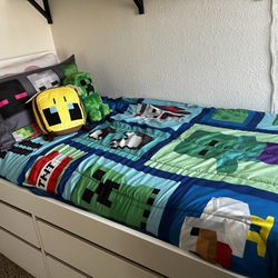 Twin Bed W/slats (2 Available Each $200) Slakt Ikea Model