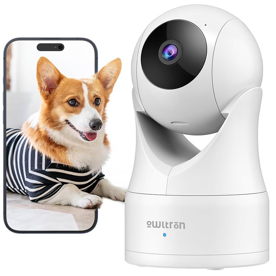 owltron Indoor Security Camera 2K, 360° Cameras for Home Security with Motion Detection, 2.4G WiFi for Baby/Pet/Nanny/Camara with Night Vision, Siren