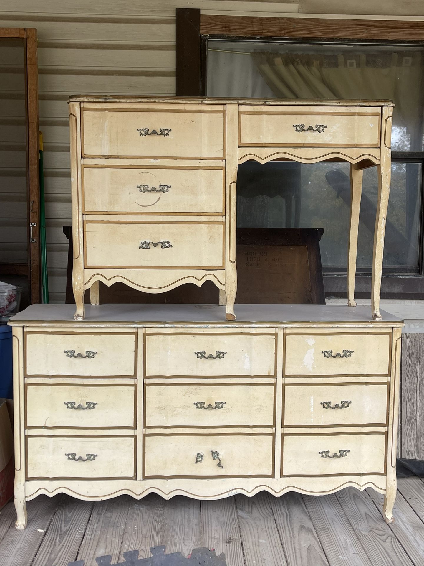 Antique White Dresser And Desk