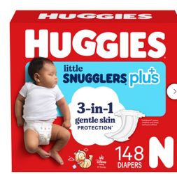 Huggies Little Snugglers Plus Newborn Diapers 148ct