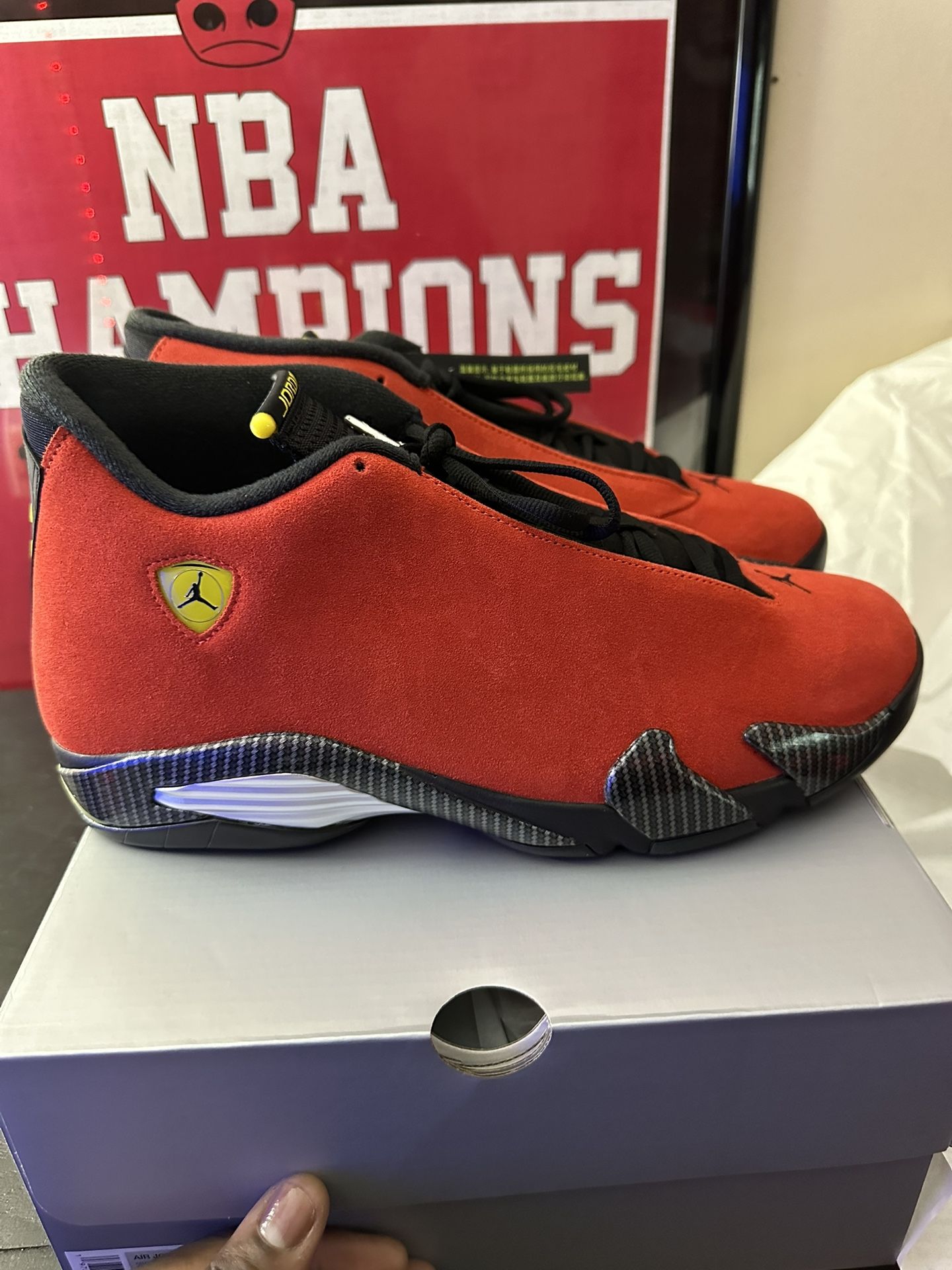 Men’s retro Jordan 14 Ferrari size 13 mens $340