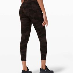Lululemon Invigorate High-Rise Tight 25" Heritage 365 Camo Brown Earth Multi Size 0