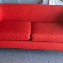 Crate & Barrel Ollie red sofa