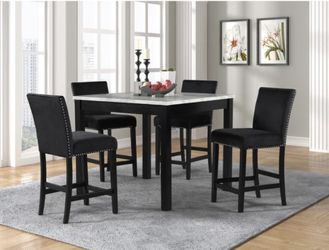 Black Pub Table + Chair Set