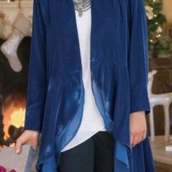 Soft Surroundings Yorkshire Cardigan Duster Jacket Velvet Party medium