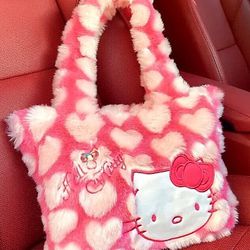 Hello Kitty Fluffy Handbag For Y2K Girl New Sanrio 