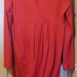 Red Gather front Dress Size 2X