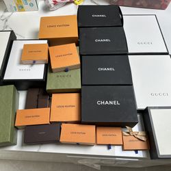 Luxury Designer Boxes  Gucci Louis Vuitton Chanel ( 23 Boxes) 