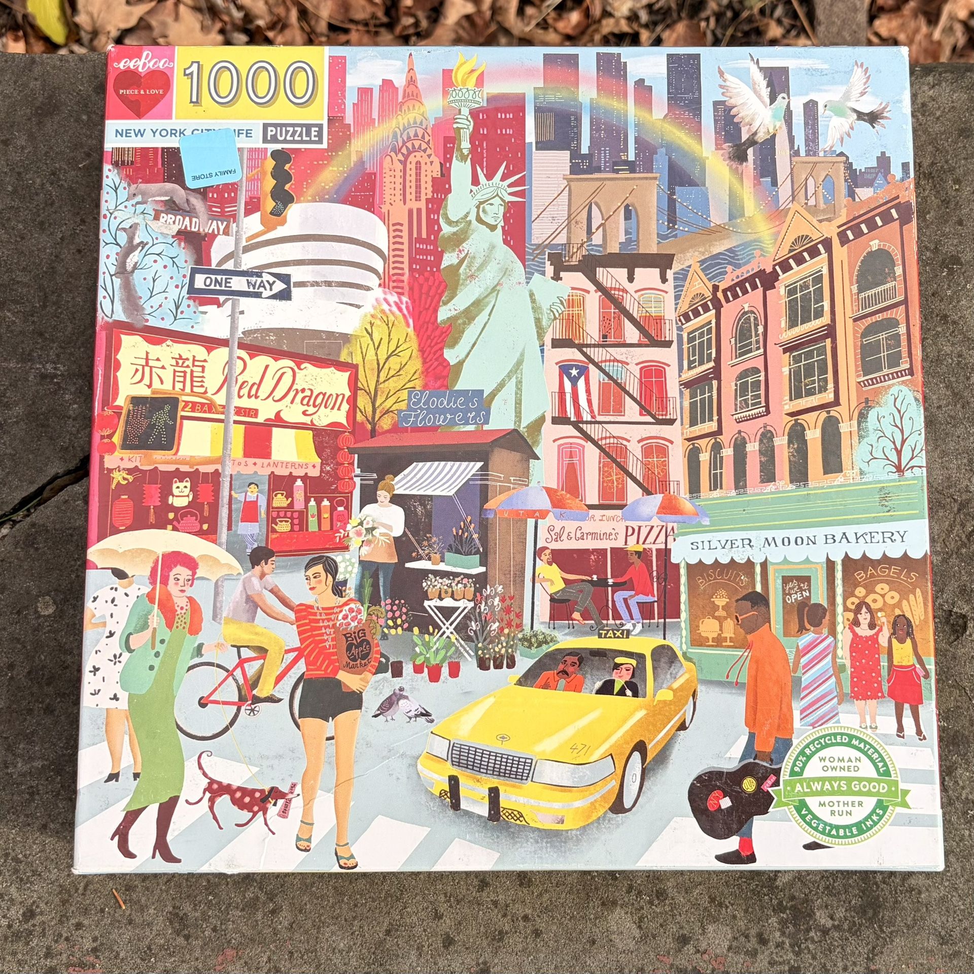 Eeboo  NEW YORK CITY LIFE  COMPLETE Jigsaw Puzzle 1000 Pieces - New