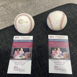 Jermaine Dye/Freddy Garcia White Sox Signed 2005 World Series 2 Baseball Lot