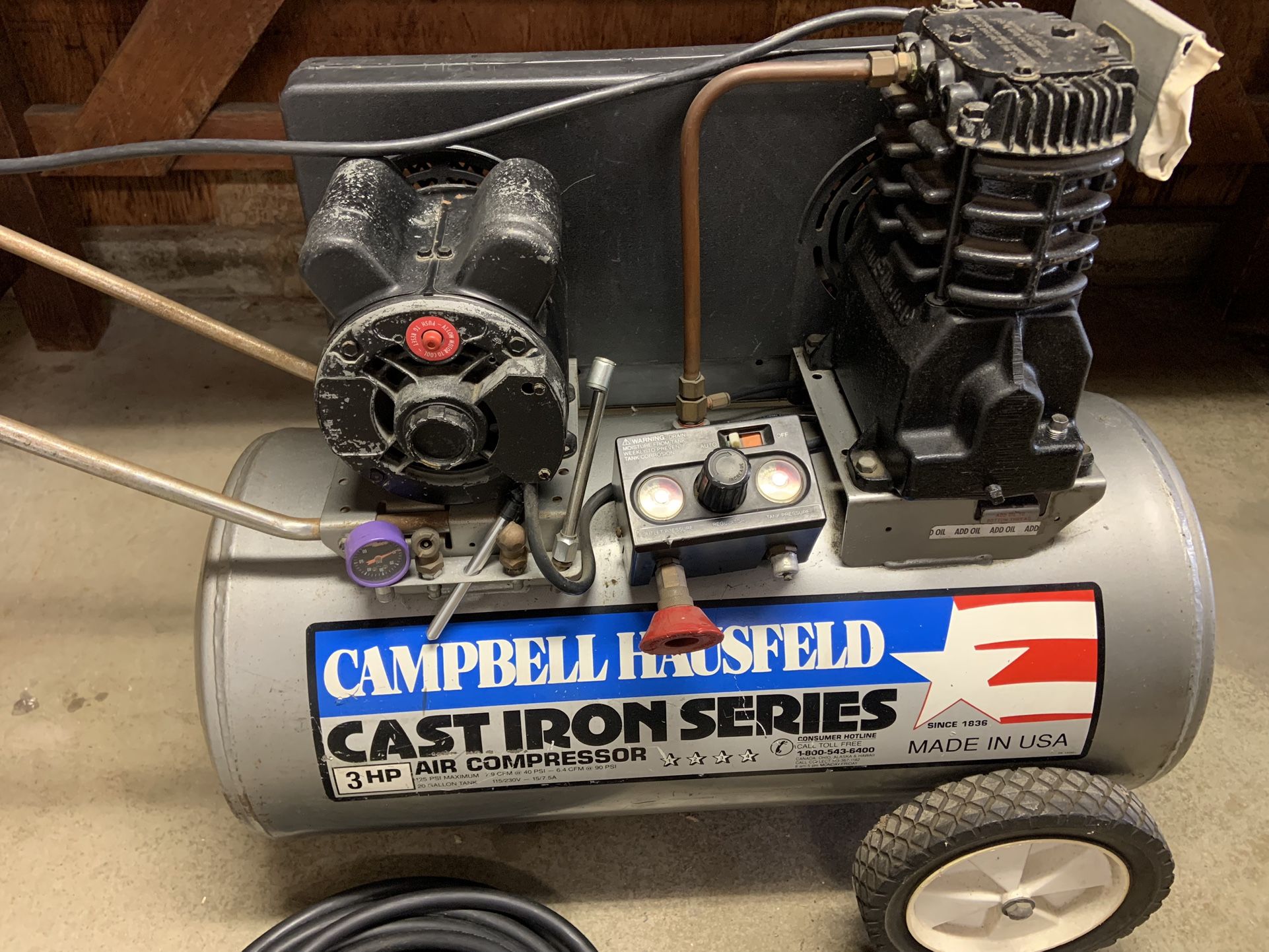 Campbell Hausfeld 20gal Air Compressor 3HP
