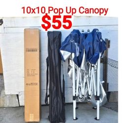 10x10 Pop Up Canopy With 8x8 Top - Blue