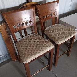 (Delivered) Zippy Set of Wooden Bar Stools