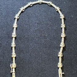 14k white gold channel set diamond bracelet