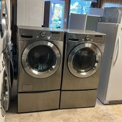 Xtra Lrg Capacity Washer Electric Dryer Set LG Installation Available