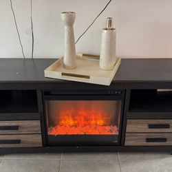 Electric fireplace And Tv Stand.