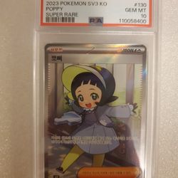 Poppy 131/108 SR PSA 10 Mint Ruler of the Black Flame sv3 Japanese Pokemon TCG