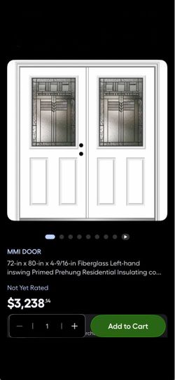 Fiberglass Double 🚪🚪Entry Door 72x80