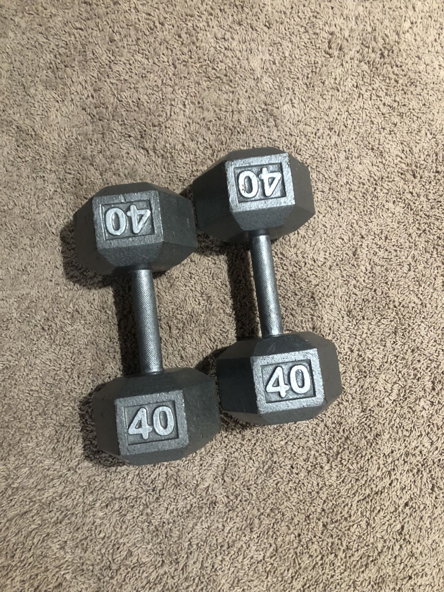 Set of 2, 40 lb Dumbbells